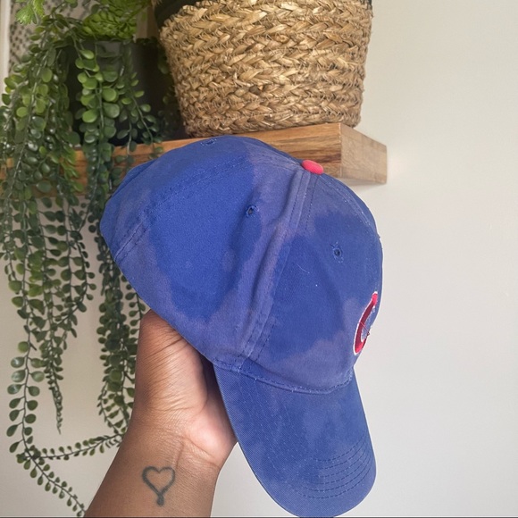 Chicago Cubs Bleach Splatter Dad Hat OS - Picture 3 of 6
